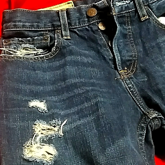 Distressed Jeans  Dark Classic Straight Hollister  26 X 30 - Picture 3 of 16